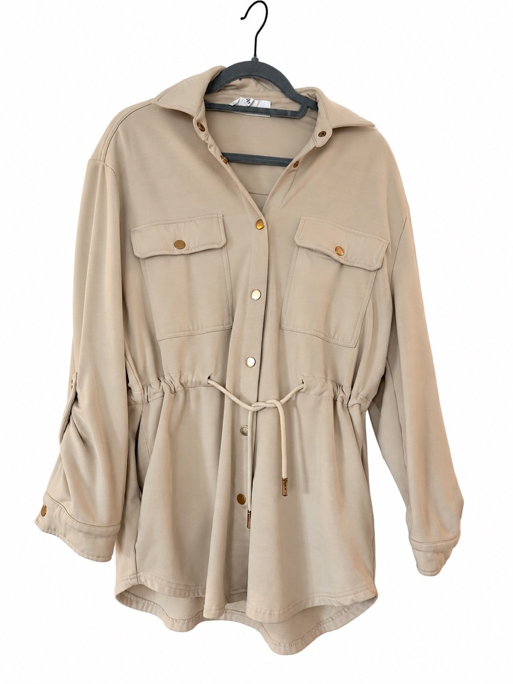 Steve Madden Beige Drawstring Utility top